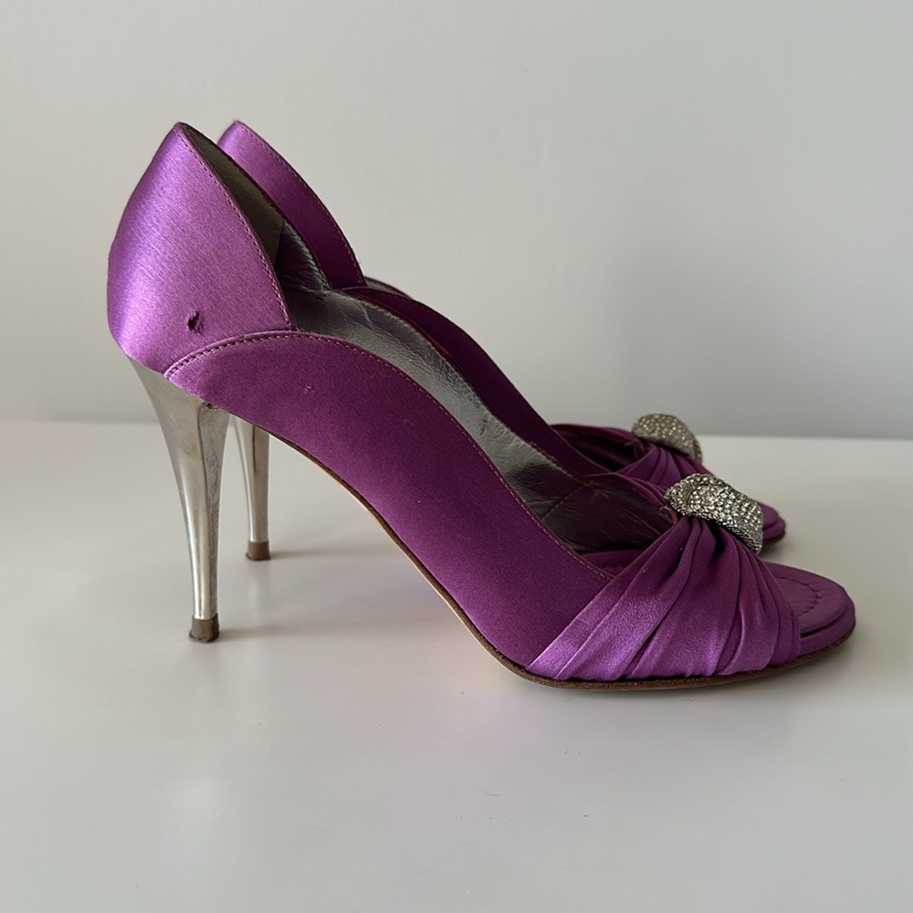 AUTHENTIC Giuseppe Zanotti Satin Peeptoe Size US8/ EU8 - Picture 2 of 10